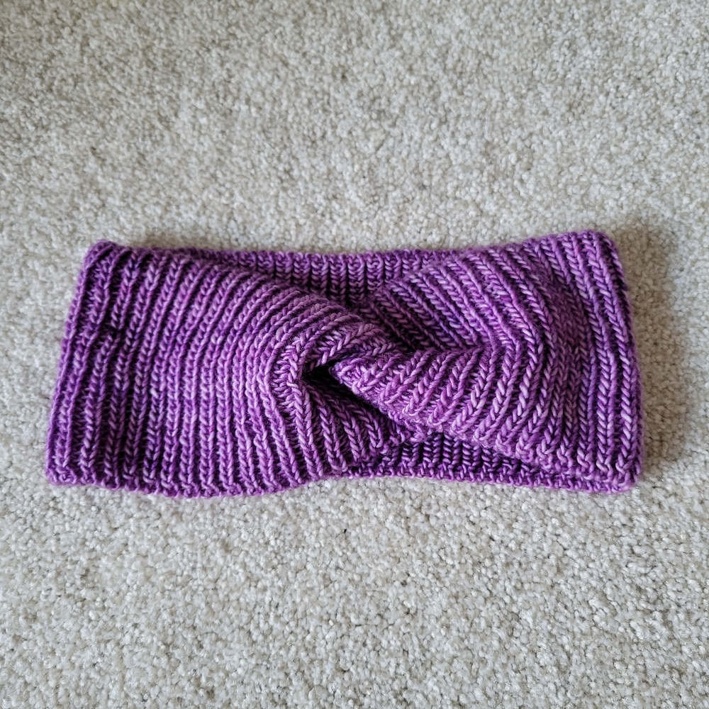 Purple Knit Headband Ear Warmer
